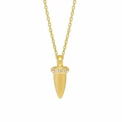 Estella Bartlett Pave Set CZ Horn Pendant Necklace