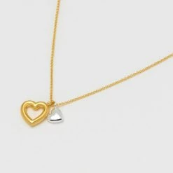 Estella Bartlett Double Heart Charm Necklace