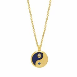 Estella Bartlett Yin Yang CZ Enamel Pendant Necklace Sale
