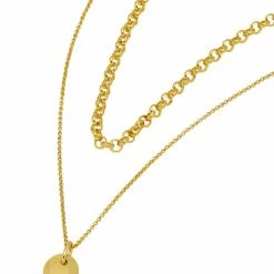 Estella Bartlett Double Layer Chain With Pebble Pendant Necklace