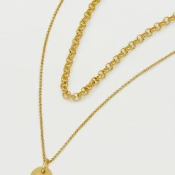 Estella Bartlett Double Layer Chain With Pebble Pendant Necklace