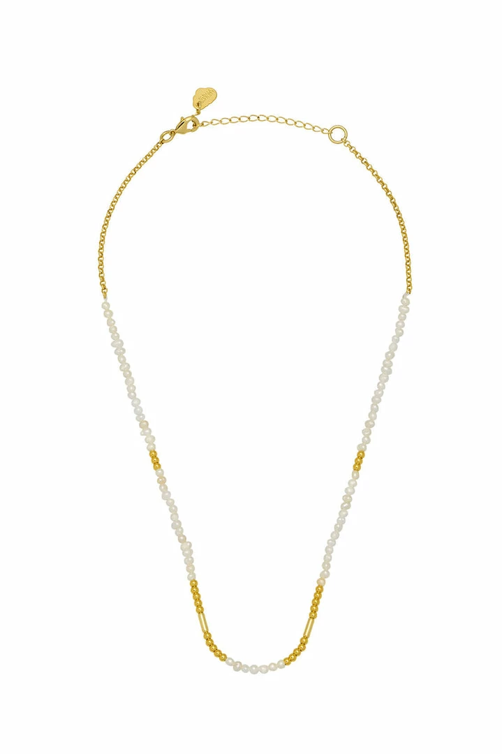 Estella Bartlett Pearl And Gold Beaded Necklace 3 Estella Bartlett Pearl And Gold Beaded Necklace