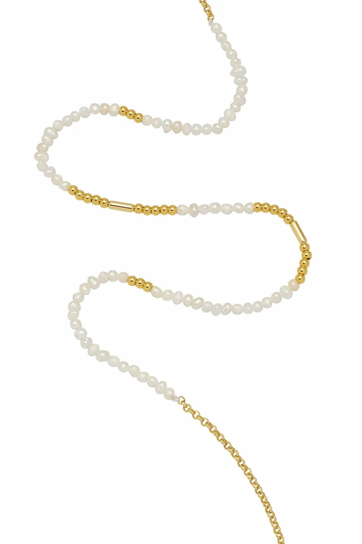Estella Bartlett Pearl And Gold Beaded Necklace 6 Estella Bartlett Pearl And Gold Beaded Necklace