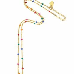 Estella Bartlett CZ Pendant Rainbow Beaded Necklace Best Sellers