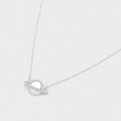 Estella Bartlett Jewellery Saturn Planet CZ Pendant Necklace