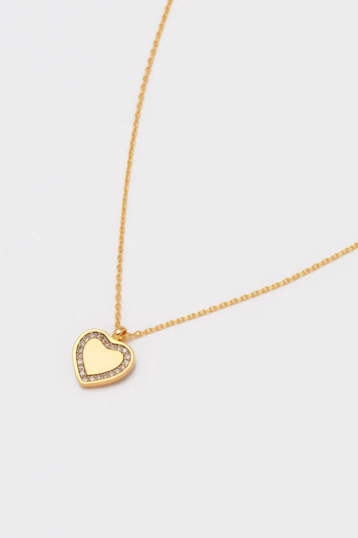 Estella Bartlett Heart Pendant Necklace With CZ Halo 1 Estella Bartlett Heart Pendant Necklace With CZ Halo