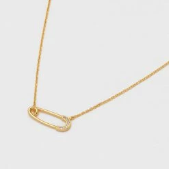 Estella Bartlett Sale Safety Pin CZ Pendant Necklace