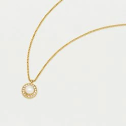 Estella Bartlett Pearl CZ Disc Necklace