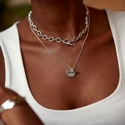 Estella Bartlett Sale Oval Link T-Bar Chain Necklace