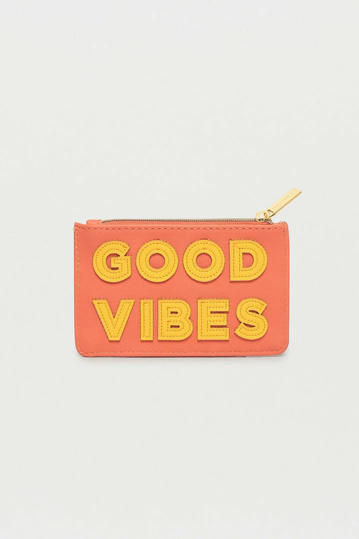 Estella Bartlett Good Vibes Applique Card Purse 1 Estella Bartlett Good Vibes Applique Card Purse