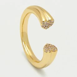 Estella Bartlett Open Ring With Heart CZ Detail