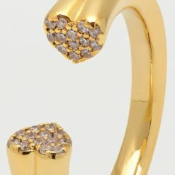 Estella Bartlett Open Ring With Heart CZ Detail