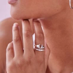 Estella Bartlett CZ Lucky Horseshoe Signet Ring