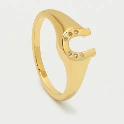 Estella Bartlett CZ Lucky Horseshoe Signet Ring Sale