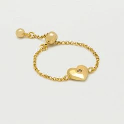 Estella Bartlett Sale Mini Heart CZ Adjustable Chain Ring