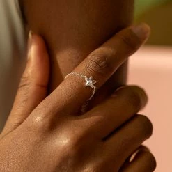 Estella Bartlett Mini Star CZ Adjustable Chain Ring