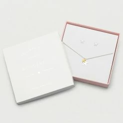 Estella Bartlett Double Star Necklace And Stud Earrings Gift Set