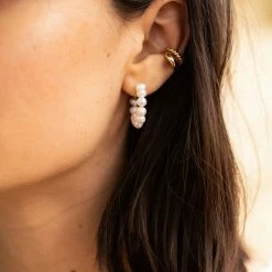 Estella Bartlett Jewellery Multi Pearl Beaded Hoop Earrings