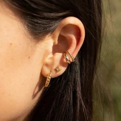 Estella Bartlett Chunky Twisted Rope Hoop Earrings Jewellery