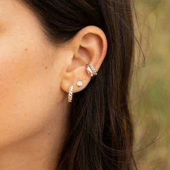 Estella Bartlett Chunky Twisted Rope Hoop Earrings Sale