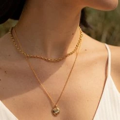 Estella Bartlett Double Layer Chain With Pebble Pendant Necklace
