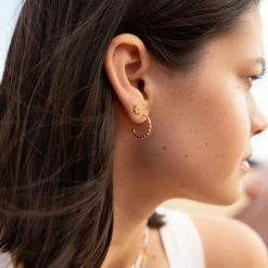 Estella Bartlett Pink Ombre Beaded Hoop Earrings